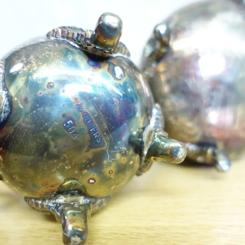 WM Rogers Silverplate Teapot Platter Cream Sugar Set Victorian VTG Glam Coffee